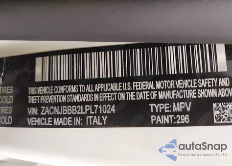 2020 Jeep Renegade Orange Edition 4X4 z USA, uszkodzony, nr VIN ZACNJBBB2LPL71024